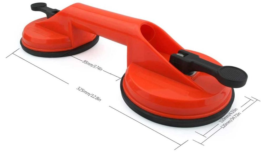 Zestaw 2 przyssawek podwójnych do szkła/płytek, udźwig do do 100kg