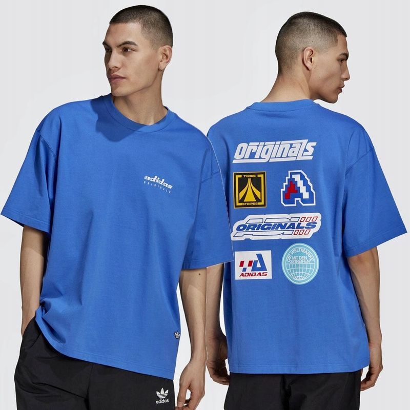 Adidas Trefoil Graphic Pack Luźna Koszulka T-Shirt Męska Logowana r. L