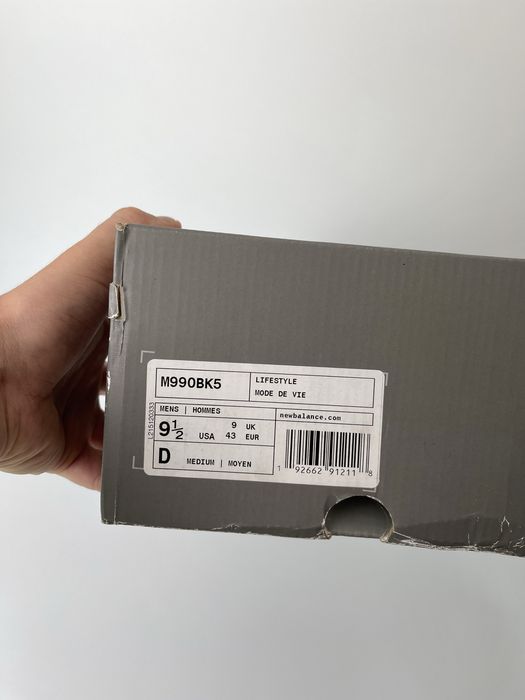 Оригинал New Balance Made In USA 990 V5 Black (M990BK5) оригинальние