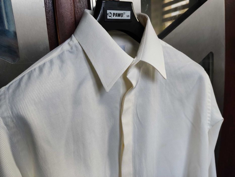 Koszula ecru na spinki elegancka Pako Lorente