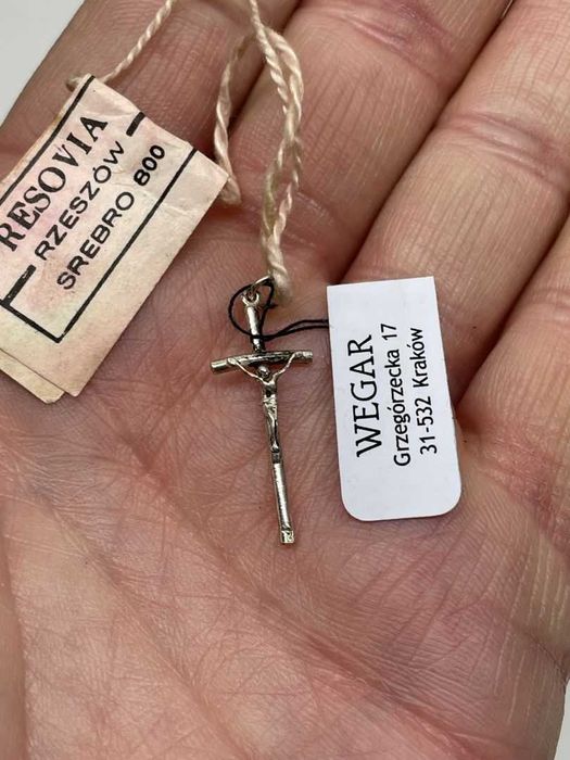 Zawieszka Krzyż - Jezus Chrystus - 0,80g - WARMET RESOVIA POLSREBRO