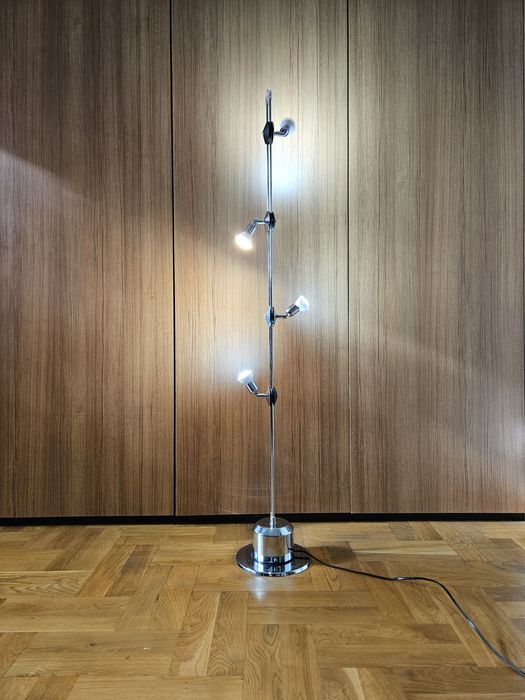 Chromowana lampa podłogowa Paul Neuhaus mid century modern vintage