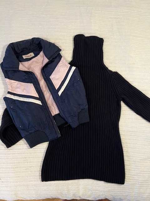 Sweter Uniqlo r. M/L z 80% wełny oraz kamizelka ocieplana Only