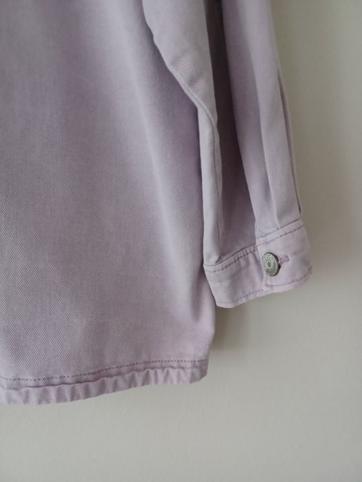 Bawełniana koszula jeansowa oversaiz M liliowa H&M