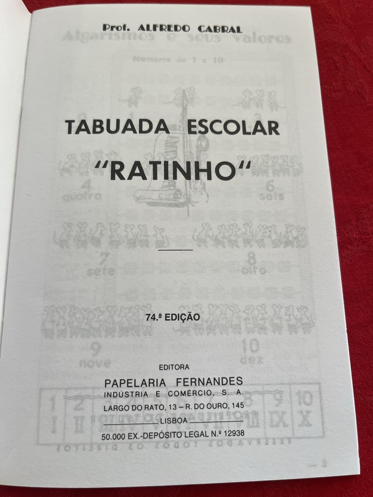 Tabuada escolar Ratinho Nova