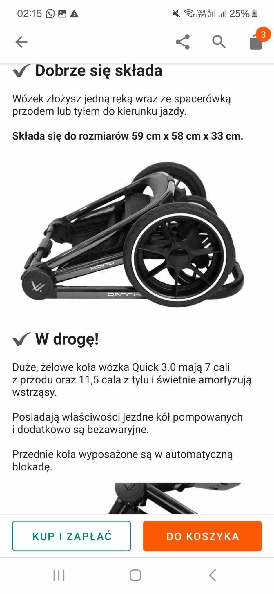 Wózek spacerowy Muuvo Quick 3.0