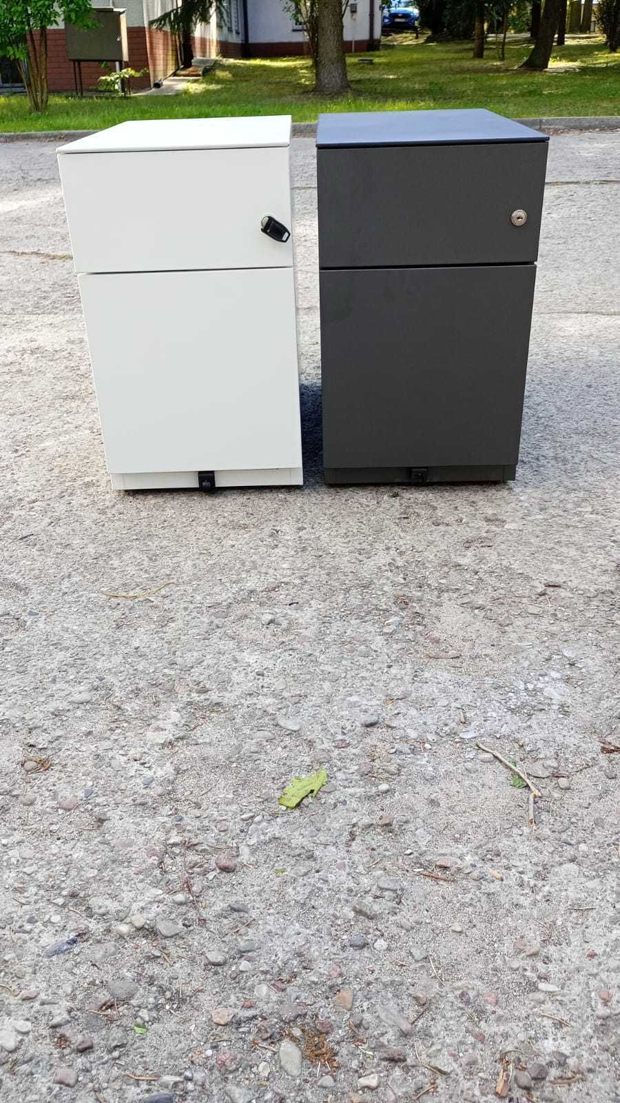 Kontenerek biały metalowy kontenerki pod biurko antracyt do biur szkół