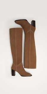 Botas cano alto camel Massimo Dutti