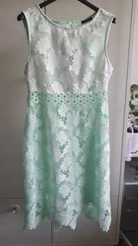 Sukienka koronkowa Orsay (biało - miętowa)