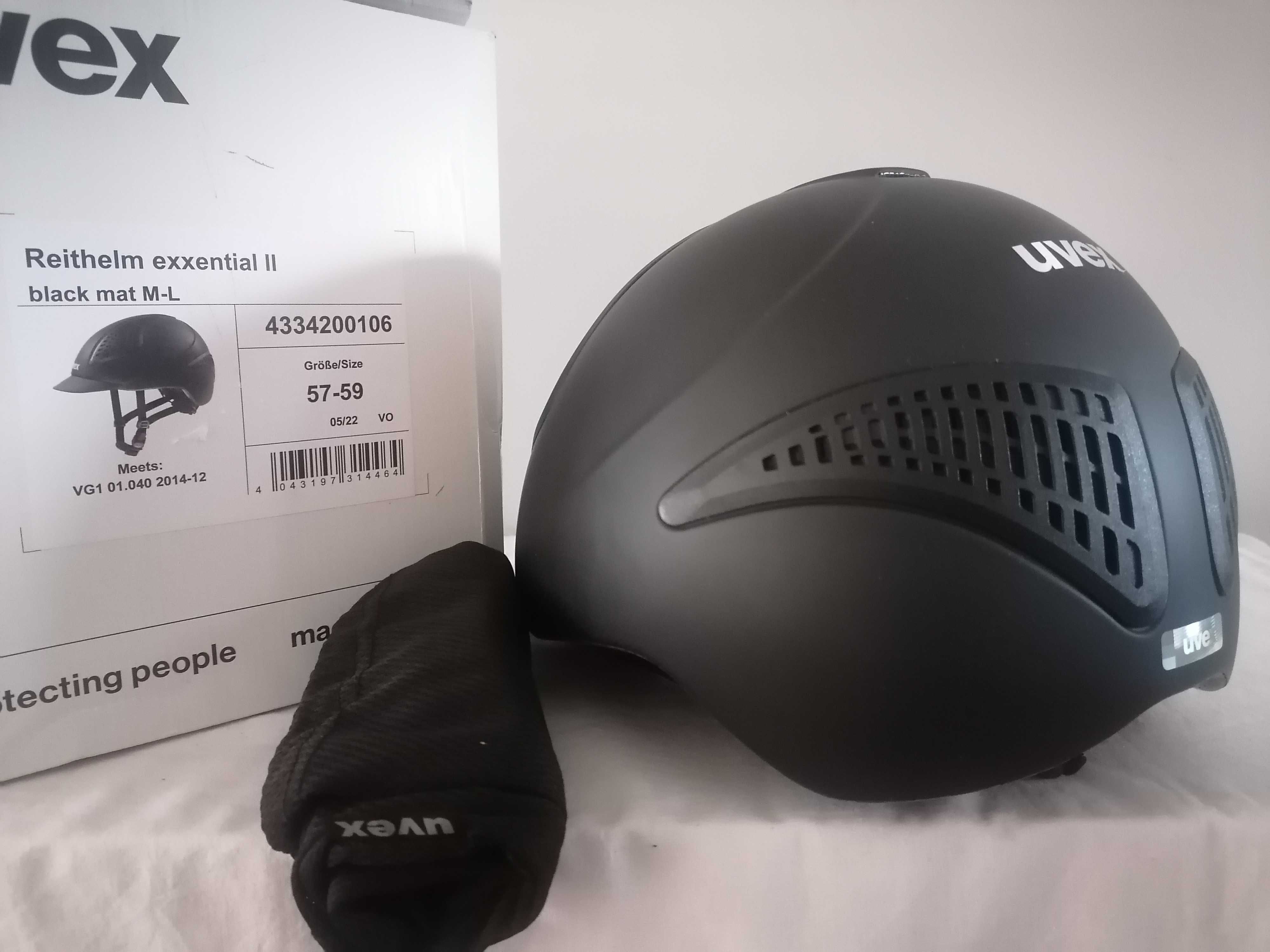 Kask jeździecki toczek Uvex Reithelm Exxential II Black M/L 57-59cm