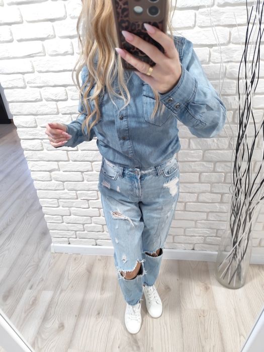 Jeansowa koszula damska M