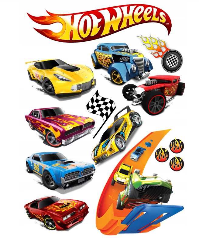 opłatek na tort hot wheels zestaw postacie