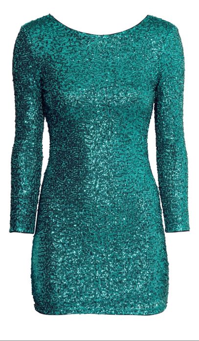 Смарагдова вечірня сукня в паєтках