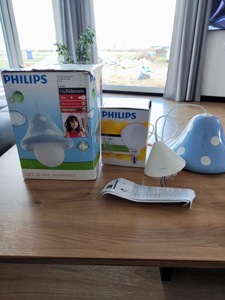 Lampa lampka wisząca Philips kidsroom grzybek do pokoju dziecięcego