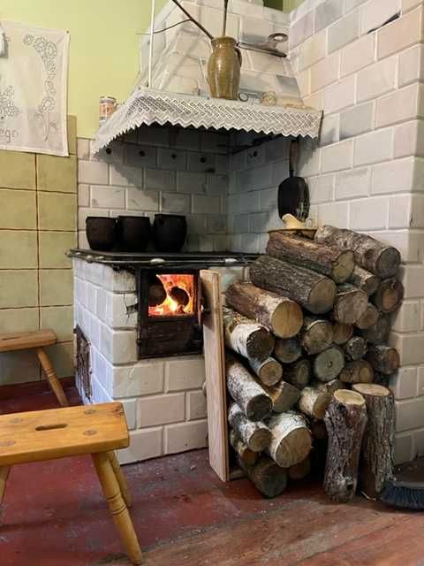 Domek, chatka na wsi, za wsią pod lasem podlaskie
