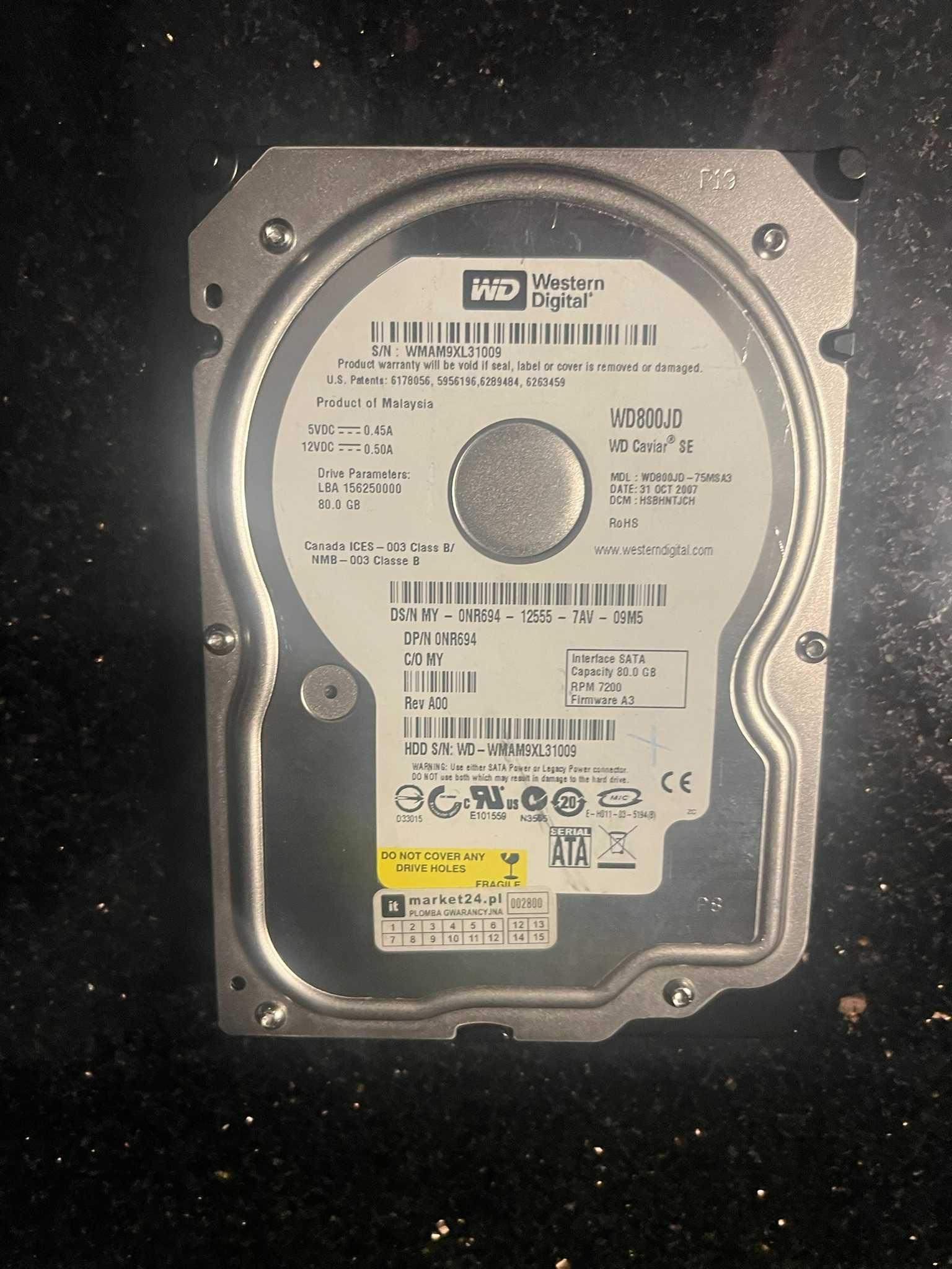 Dysk twardy Western Digital 80 GB SATA II 3,5" - 2 szt.