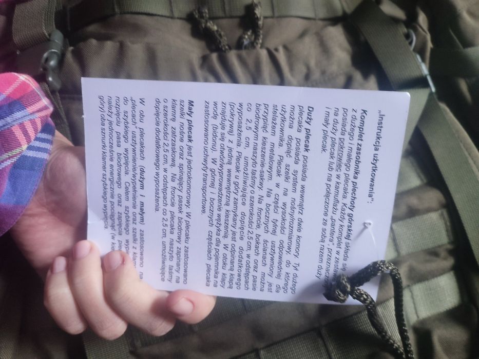 Dwa plecaki, duży górski i mały, zestaw nowy