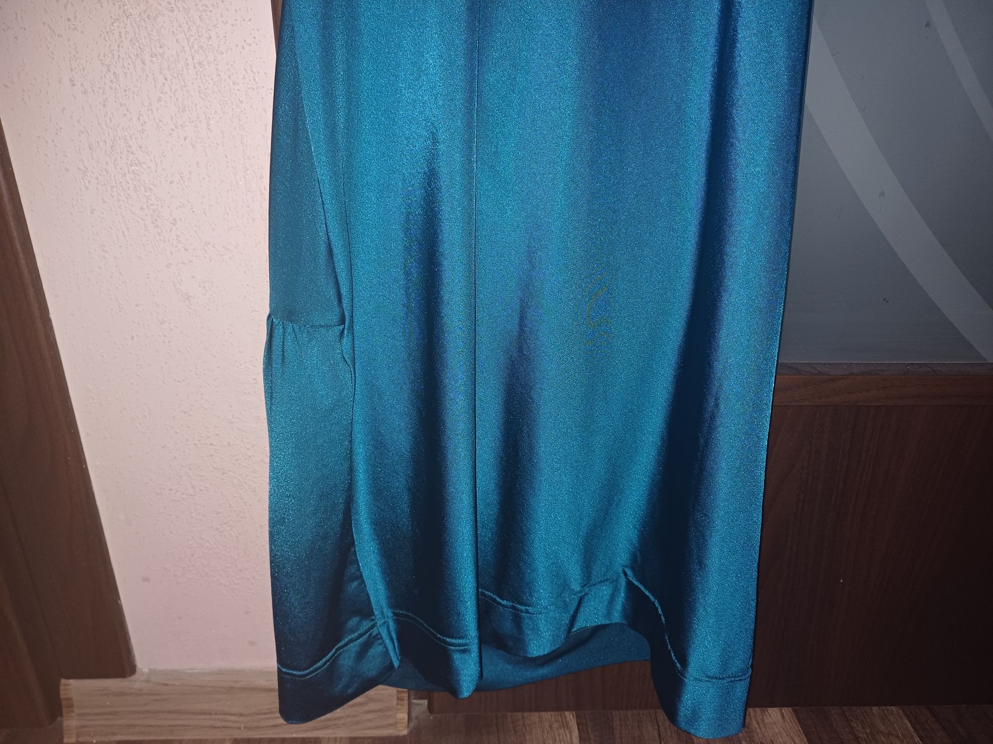 Sukienka turkusowa z marszczeniami Orsay 38 (M)