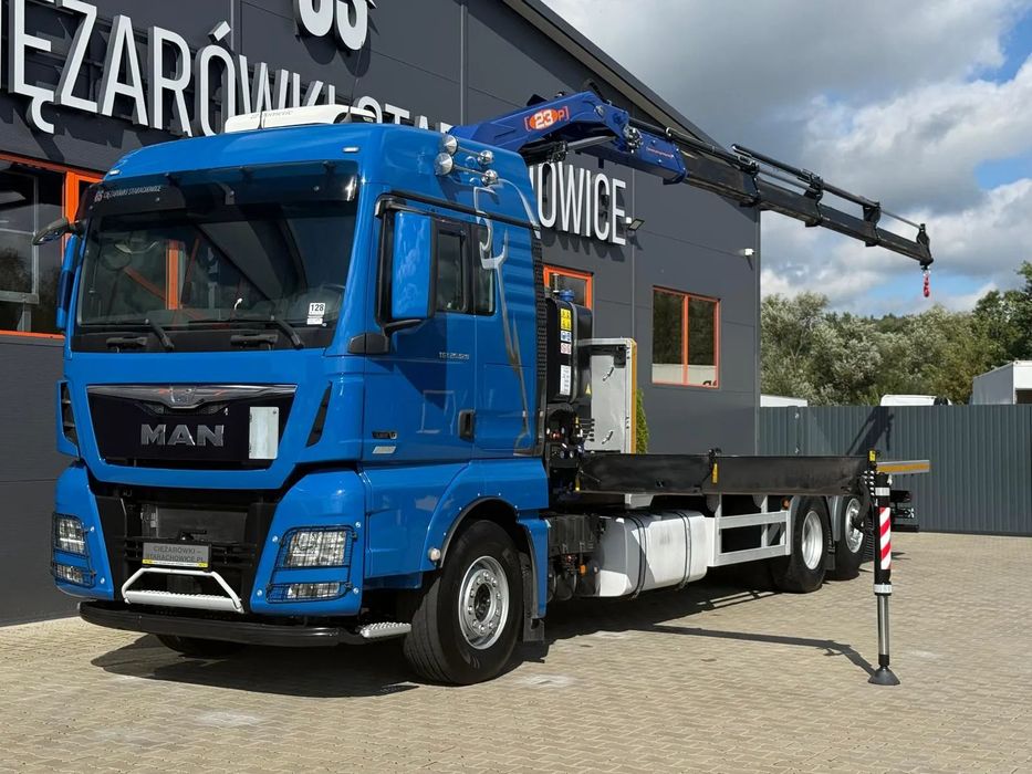 MAN MAN TGX 26.520 // E6 // PLATFORMA Z ŻURAWIEM PM 23P // dźwig, pomoc drogowa, crane, kran // Świeżo sprowadzony z Niemiec  MAN TGX 26.520 // E6 // Platforma z żurawiem PM 23P