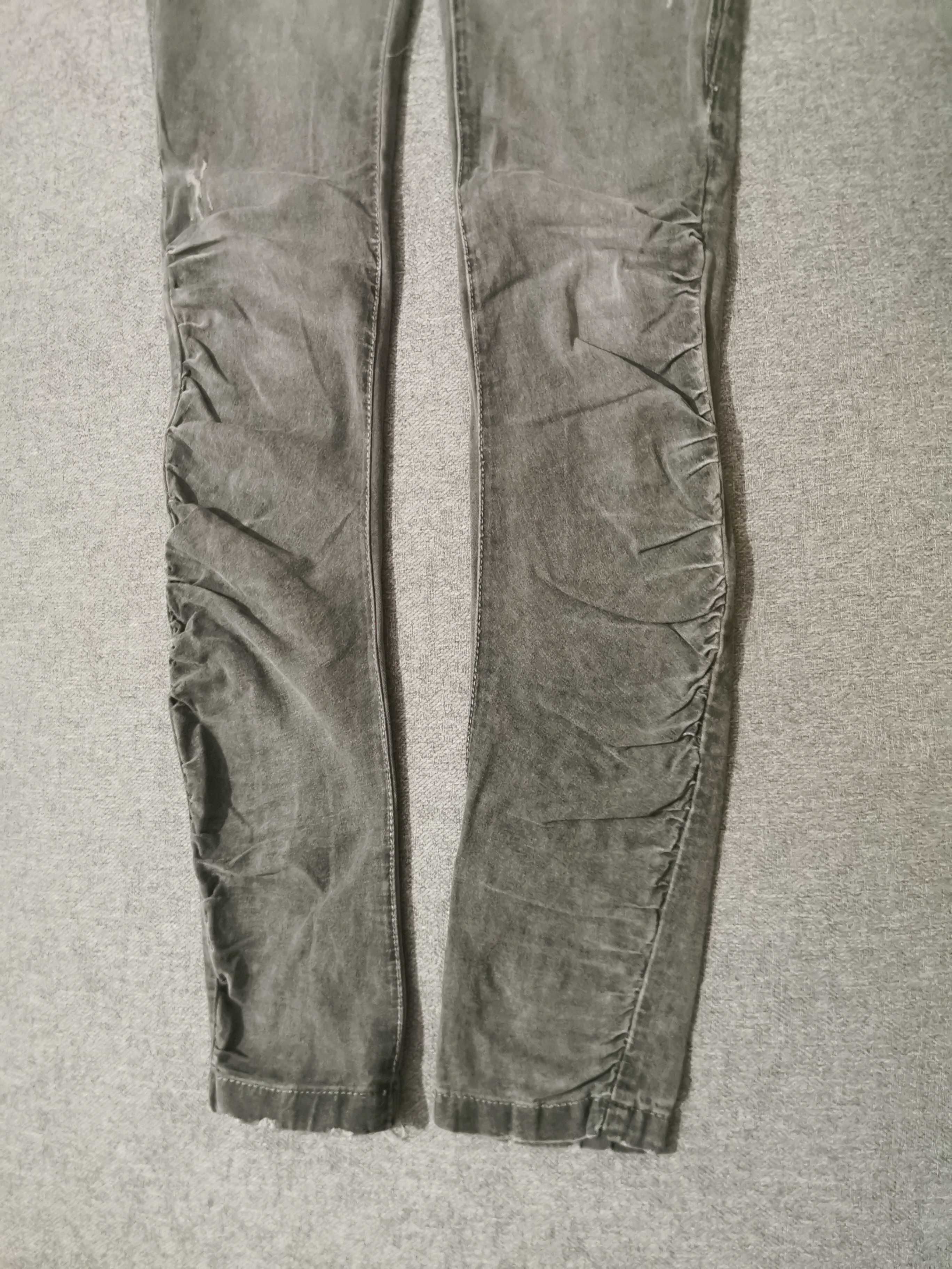 Bershka Denim spodnie rurki marszczone nogawki 34 XS