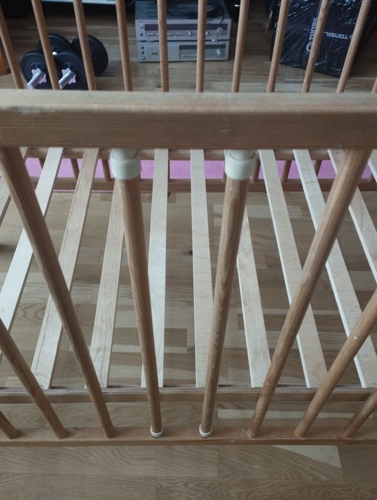 Niesamowite Łóżeczko drewniane dziecięce 120x60 + materac z pokrowcem