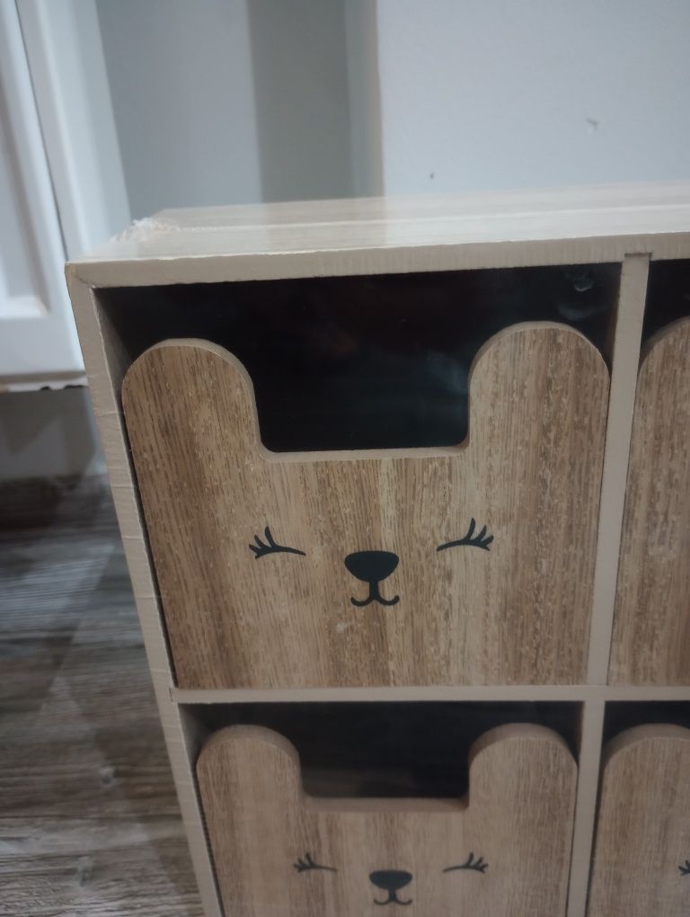 Półka komoda komódka na biurko szafki miś szuflada do pokoju dziecka