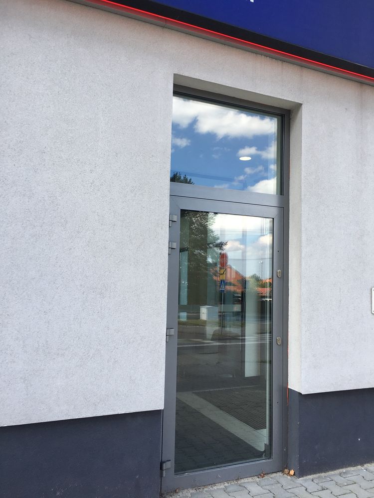 Drzwi zewnętrzne NOWE profil aluminiowy z szybą bezpieczną P1