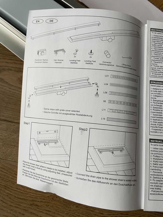 Sanite Modar Odpływ prysznicowy/liniowy z syfonem 360°, długość 70 cm