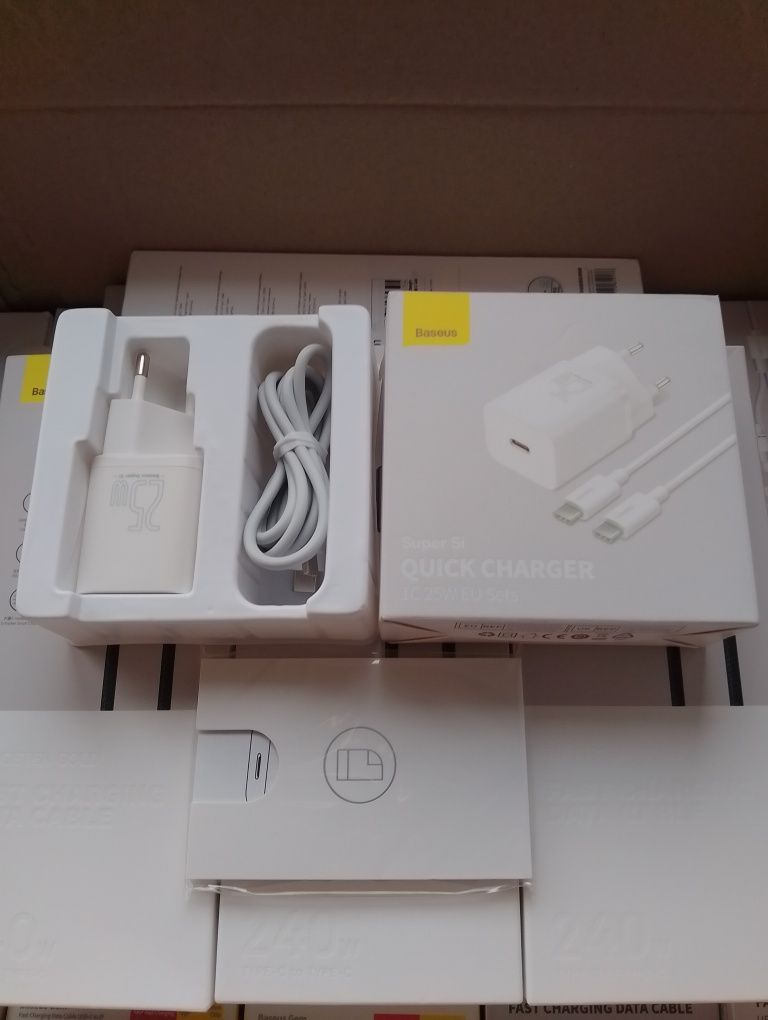 Швидка зарядка 25w+кабель тайпс/тайпс(комплект)