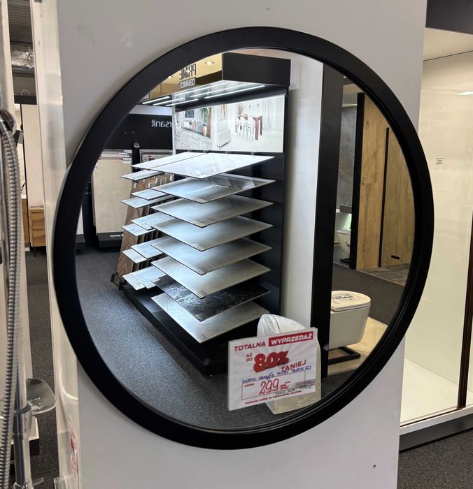 Lustro NOBY BLACK w czarnej ramie średnica 60cm