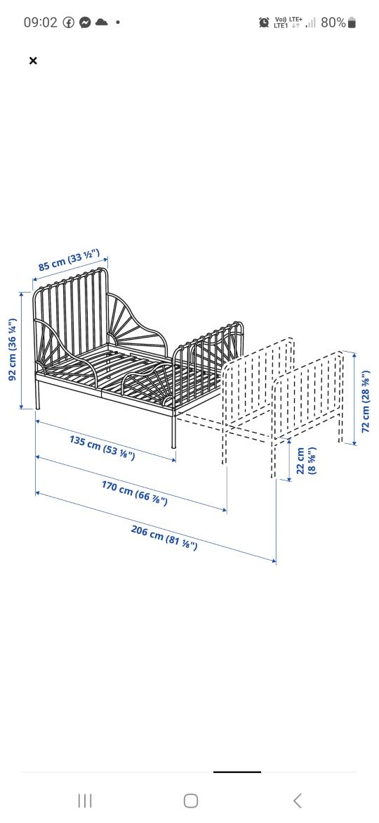 Łóżko białe  ikea