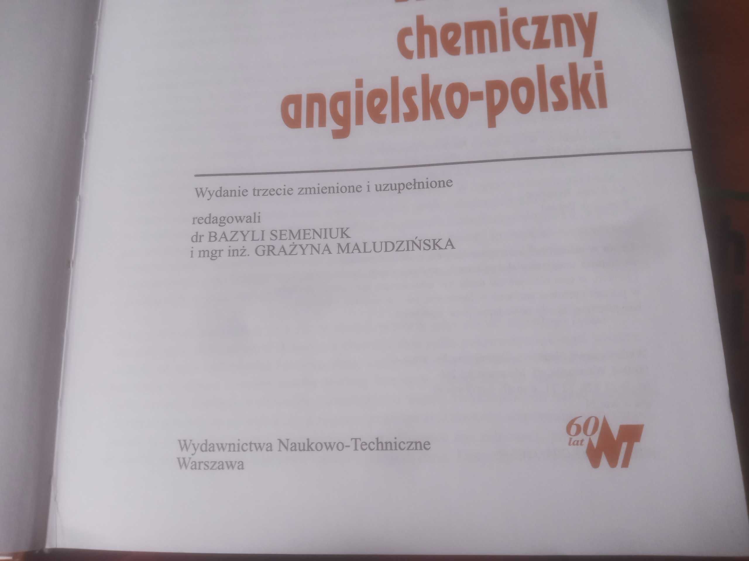 Słownik chemiczny polsko-angielski i angielsko-polski 2 tomy