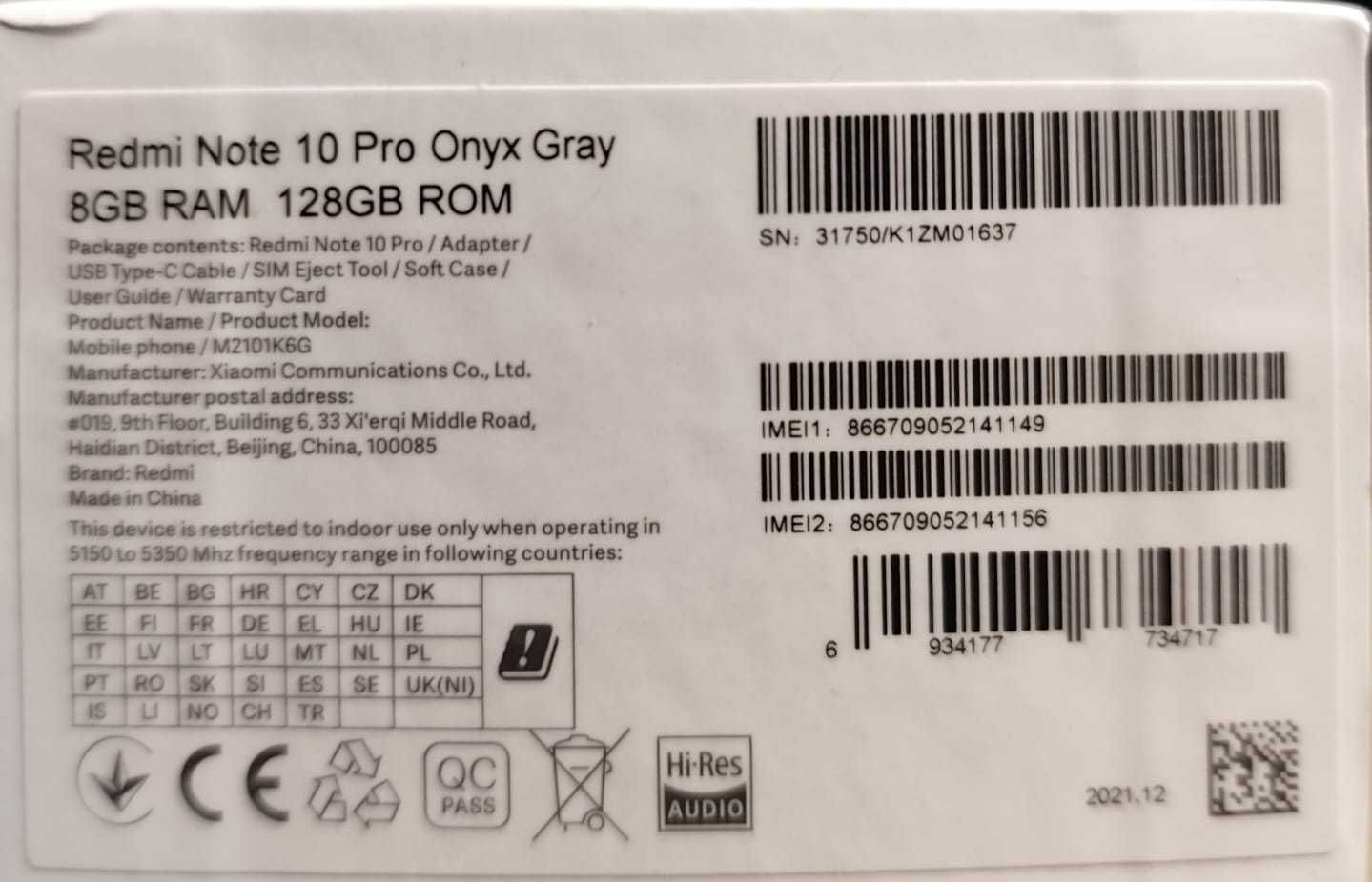 Xiaomi Redmi Note 10 Pro 128GB - Cinzento - Desbloqueado