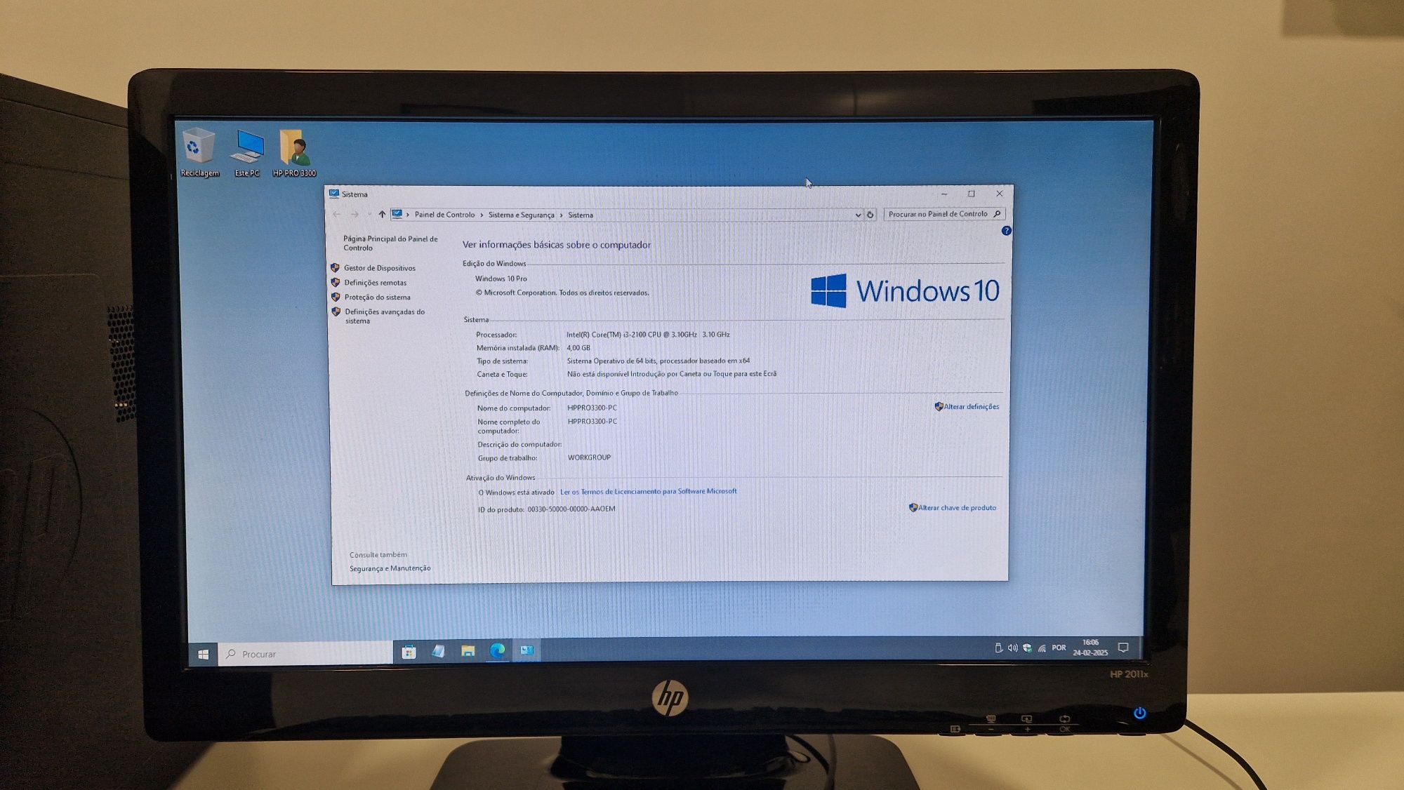 HP Pro 3300 (i3, 250GB SSD, 4GB RAM)
