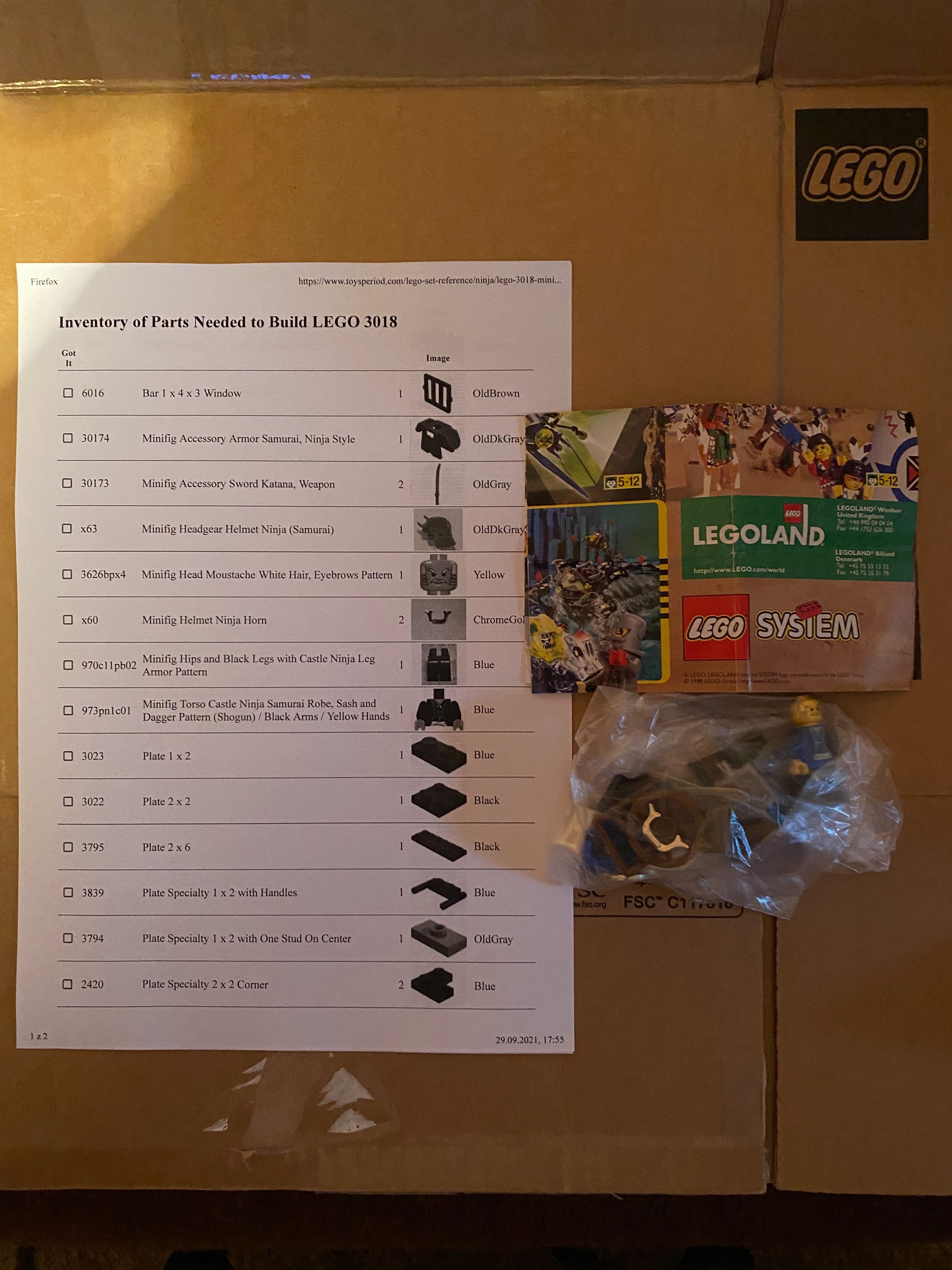 Lego 3018 Ninja Mini Siege-Cart UNIKAT 100% Komplet + Katalog