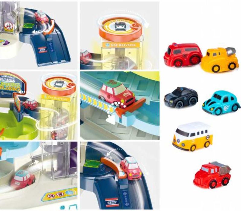 Трек парковка гараж для хлопчика з ліфтом та машинками великий набір