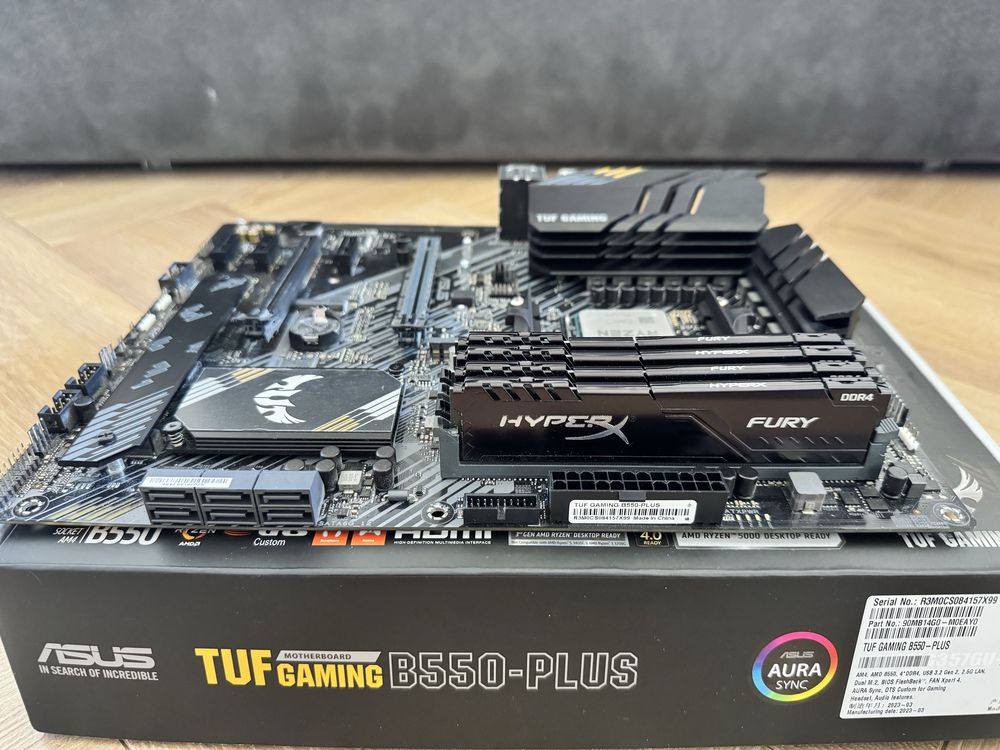Комплект ASUS TUF В550-Plus/ AMD Ryzen 7 5700X 3,4GHz/ RAM DDR4 32GB
