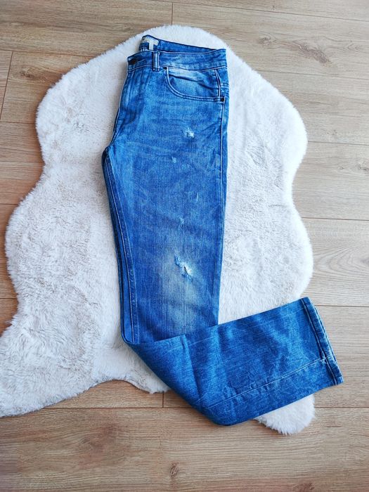 Zara Men spodnie jeansowe męskie z przetarciami modne bawełniane