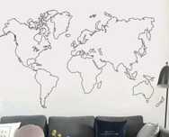 Mapa mundo autocolante parede
