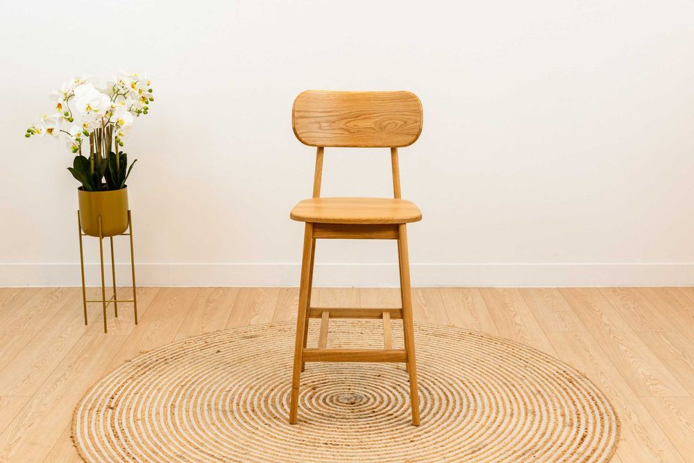 Krzesło dębowe barowe hoker z drewna dębowegо, drewniane krzesła