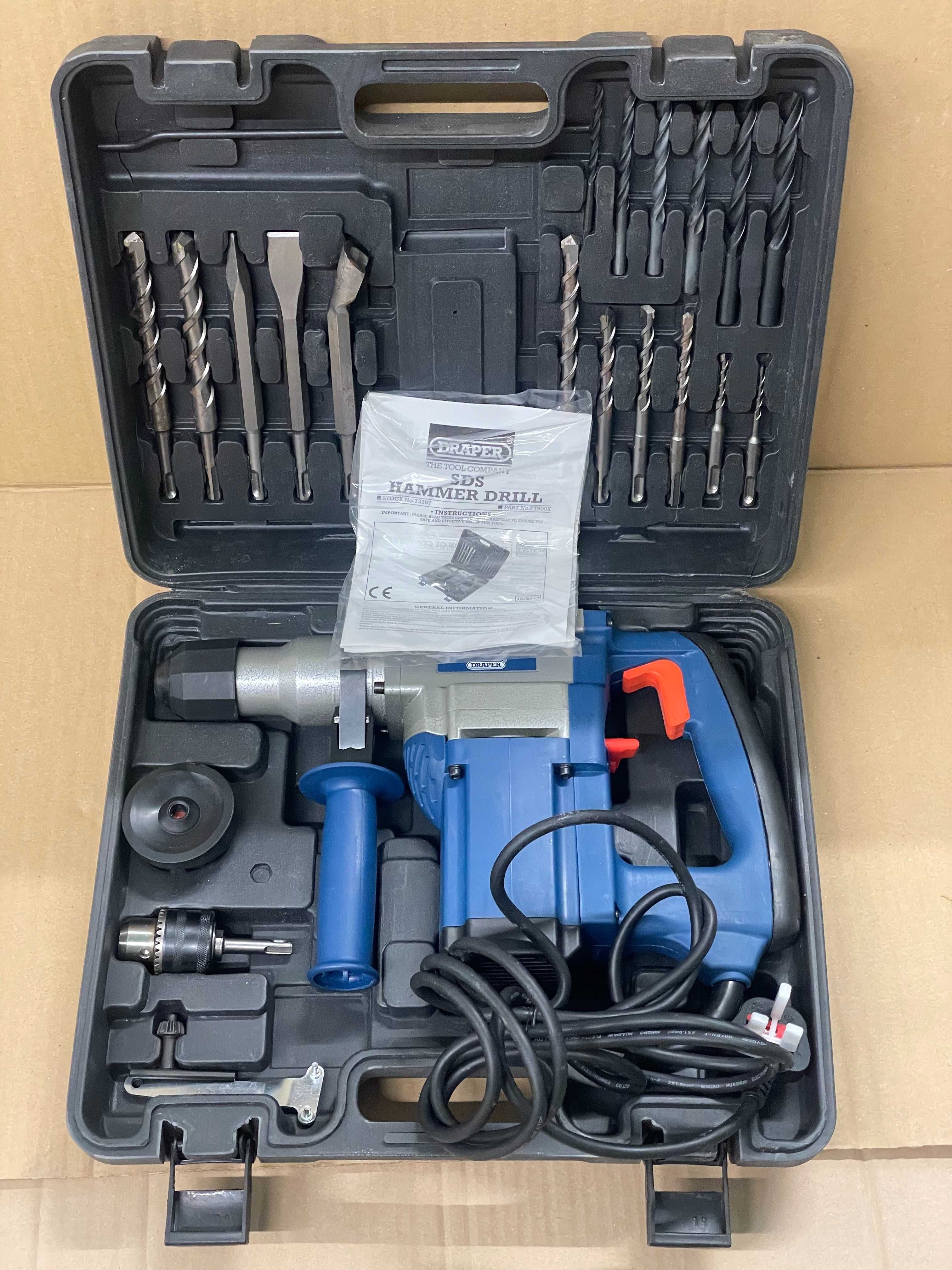 Młot Młotowiertarka 900W SDS Plus Walizka +Wiertła Draper PT900K 73397