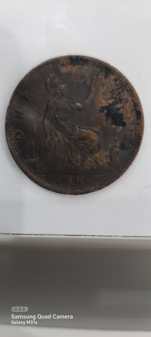 Монета Victoria D.G 1862р