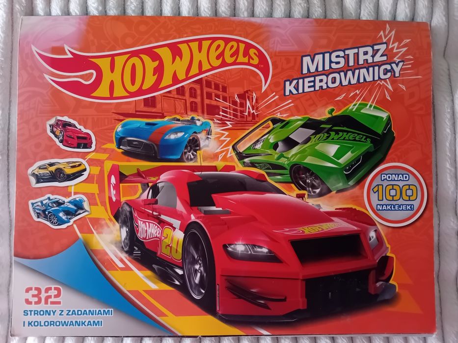 Hot weels - 32 strony z zagadkami i kolorowankami.