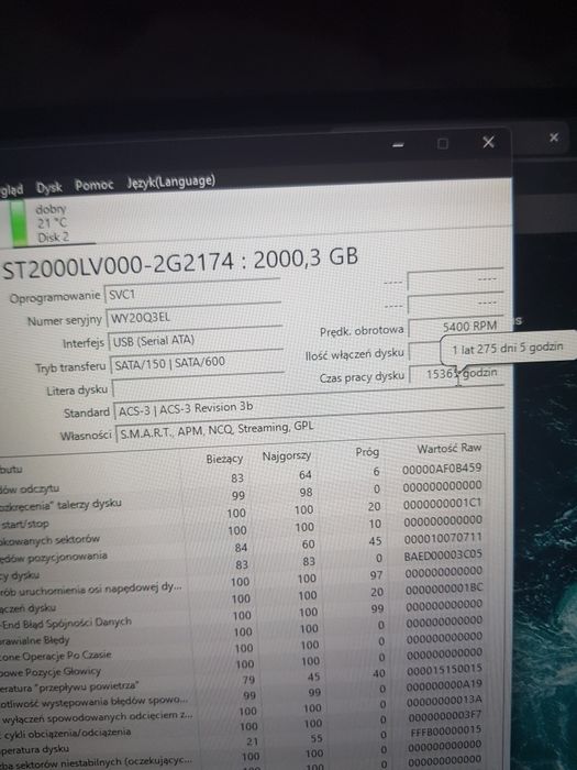 Dysk twardy HDD  2 TB 2,5' Seagate Skyhawk PC Laptop Xbox PS4 NAS