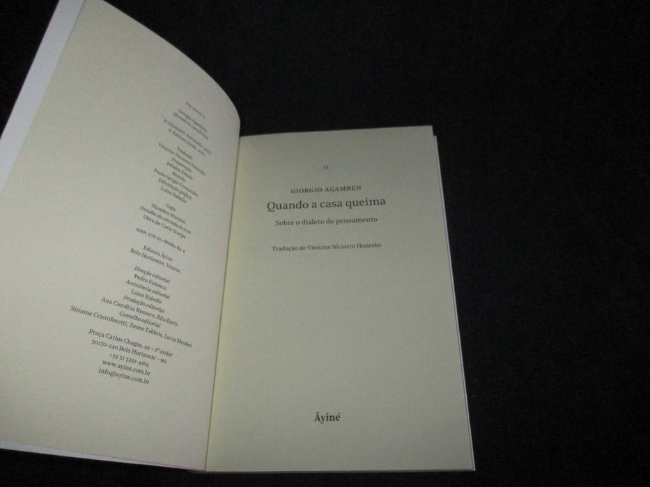 Livro Quando a casa queima Giorgio Agamben