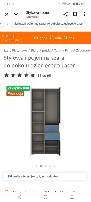 Szafa młodzieżowa Wójcik szafa pokój