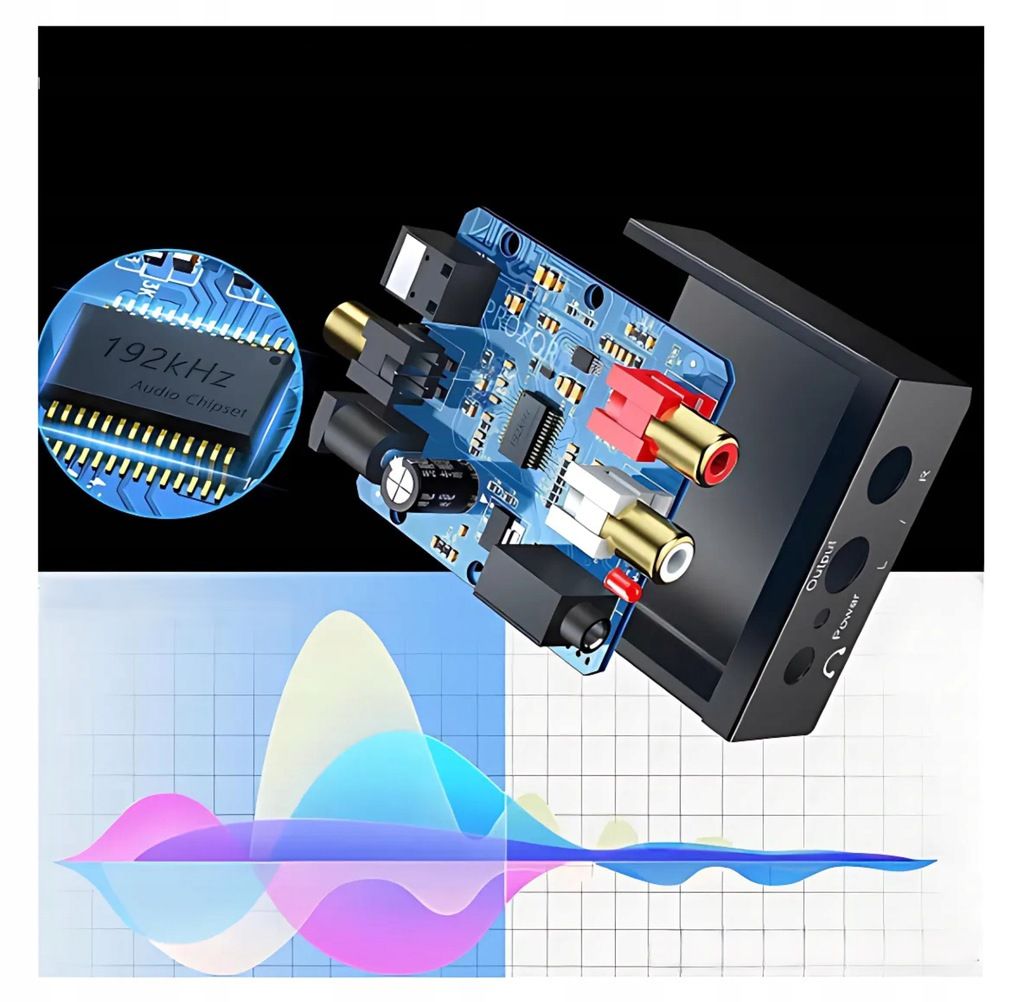 DAC Konwerter Cyfrowo-Analogowy 192 kHz SPDIF - RCA