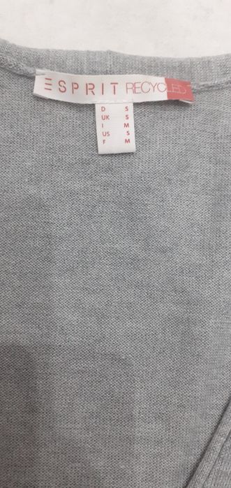 Sweterek damski szary rozpinany siwy sweter Esprit S 36 M 38