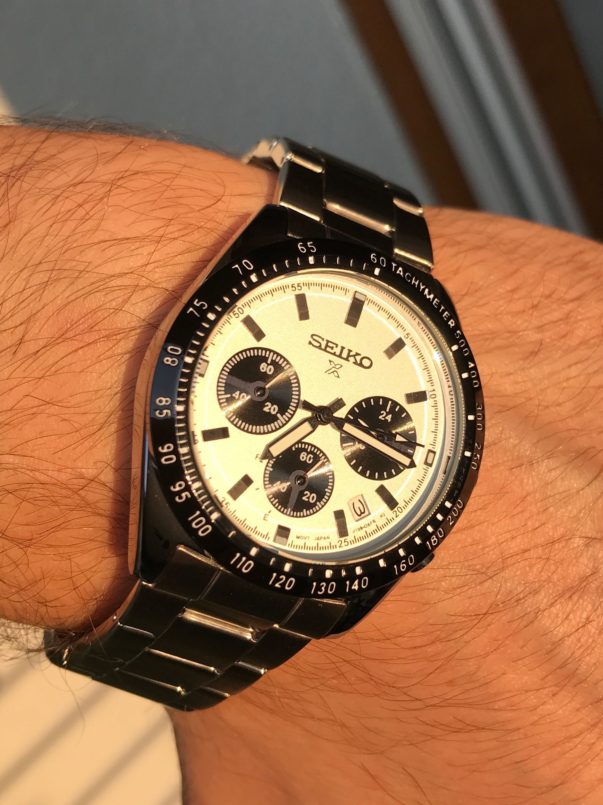 Zegarek Seiko Mod SSC813 Panda, Solar Speedtimer Chronograph
