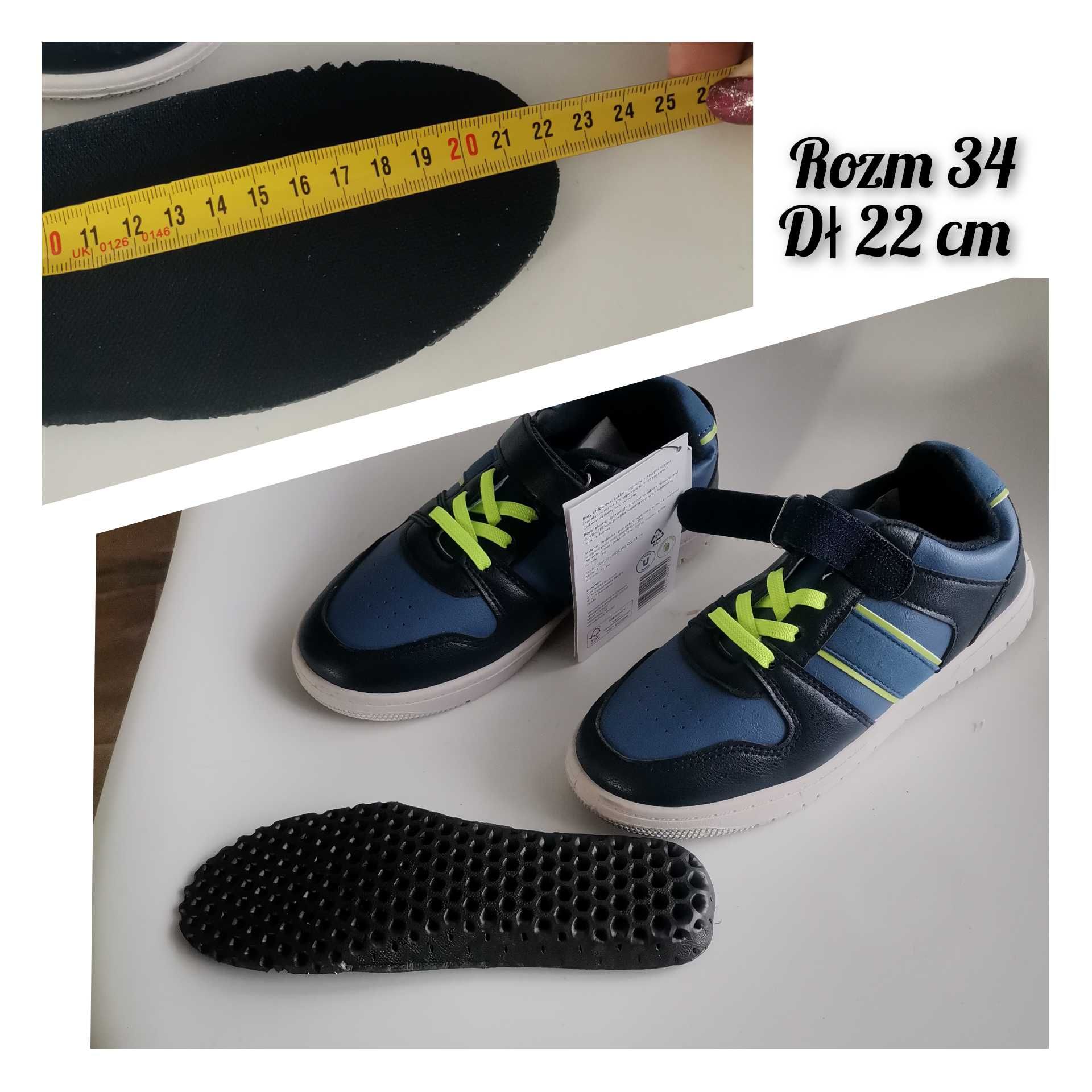 Nowe Sneakersy 34 buty 34 sportowe buty 22 cm buty adidasy 34